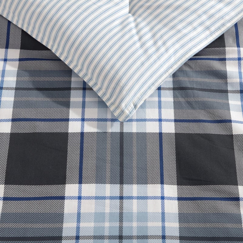 Eddie Bauer - King Duvet Cover Set, Cotton Reversible Bedding with Matching Shams, Styligh Luxurious Bedding Set (Lewis Navy, King) - Image 3